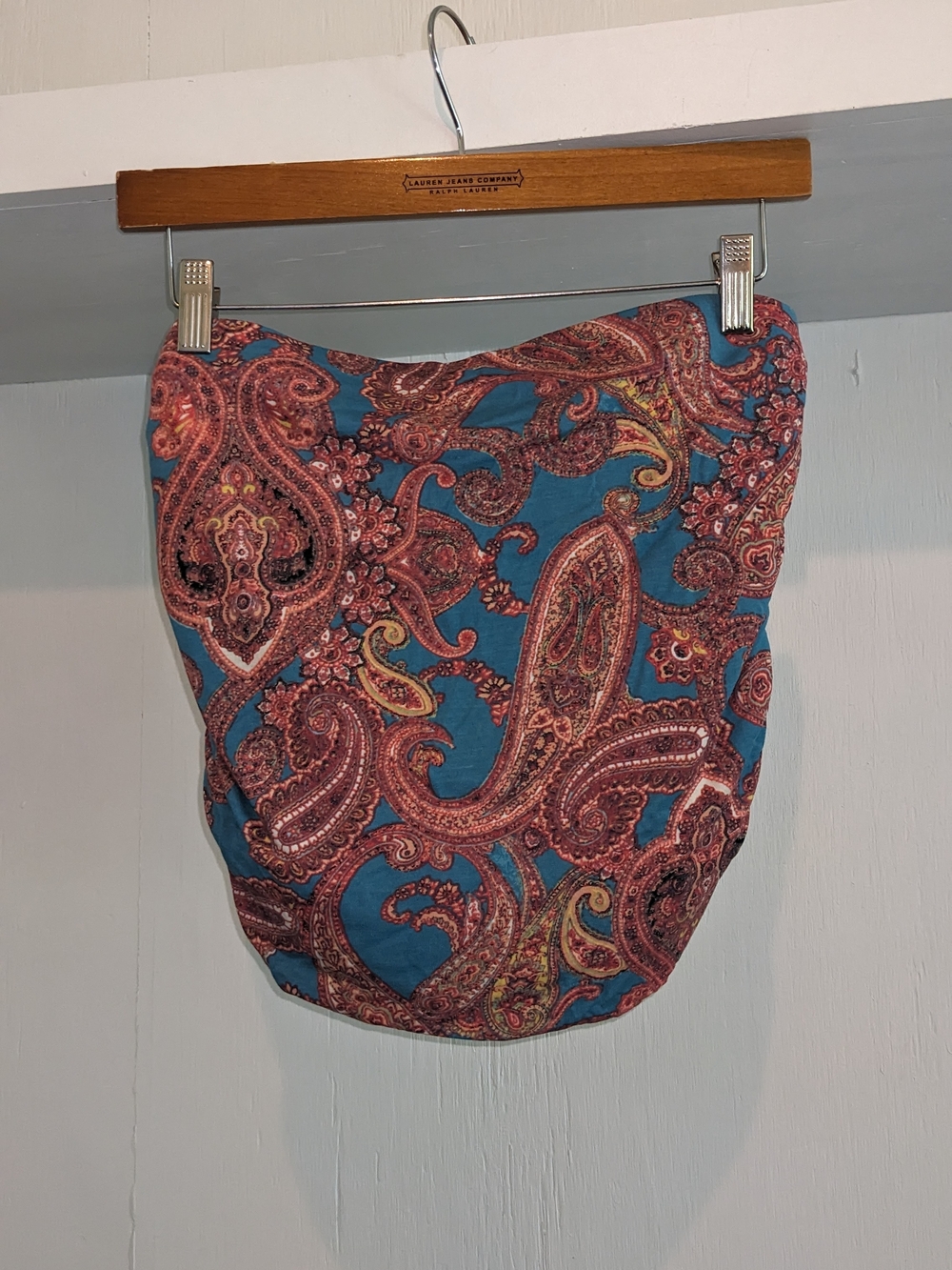 Free People Blue Paisley Print Women's Strapless Top